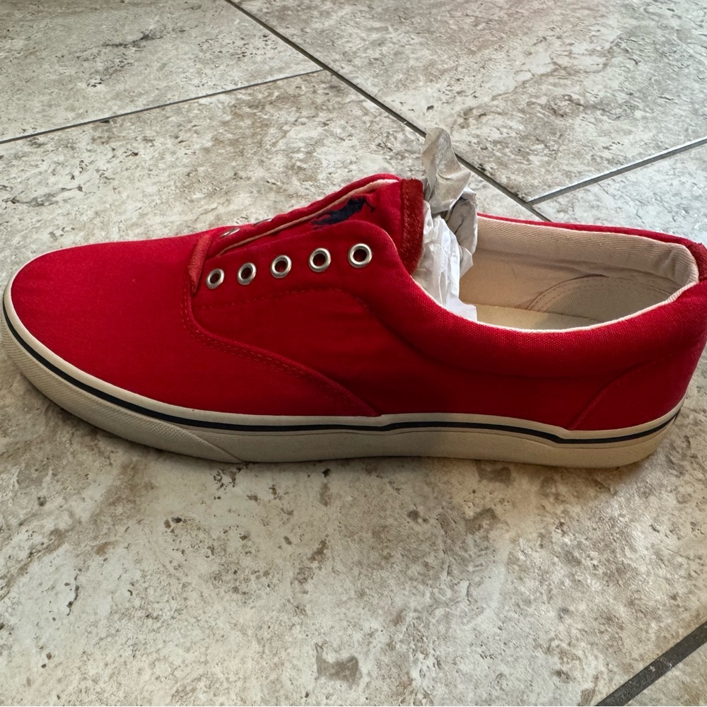 Polo Ralph Lauren Red Canvas Loafers